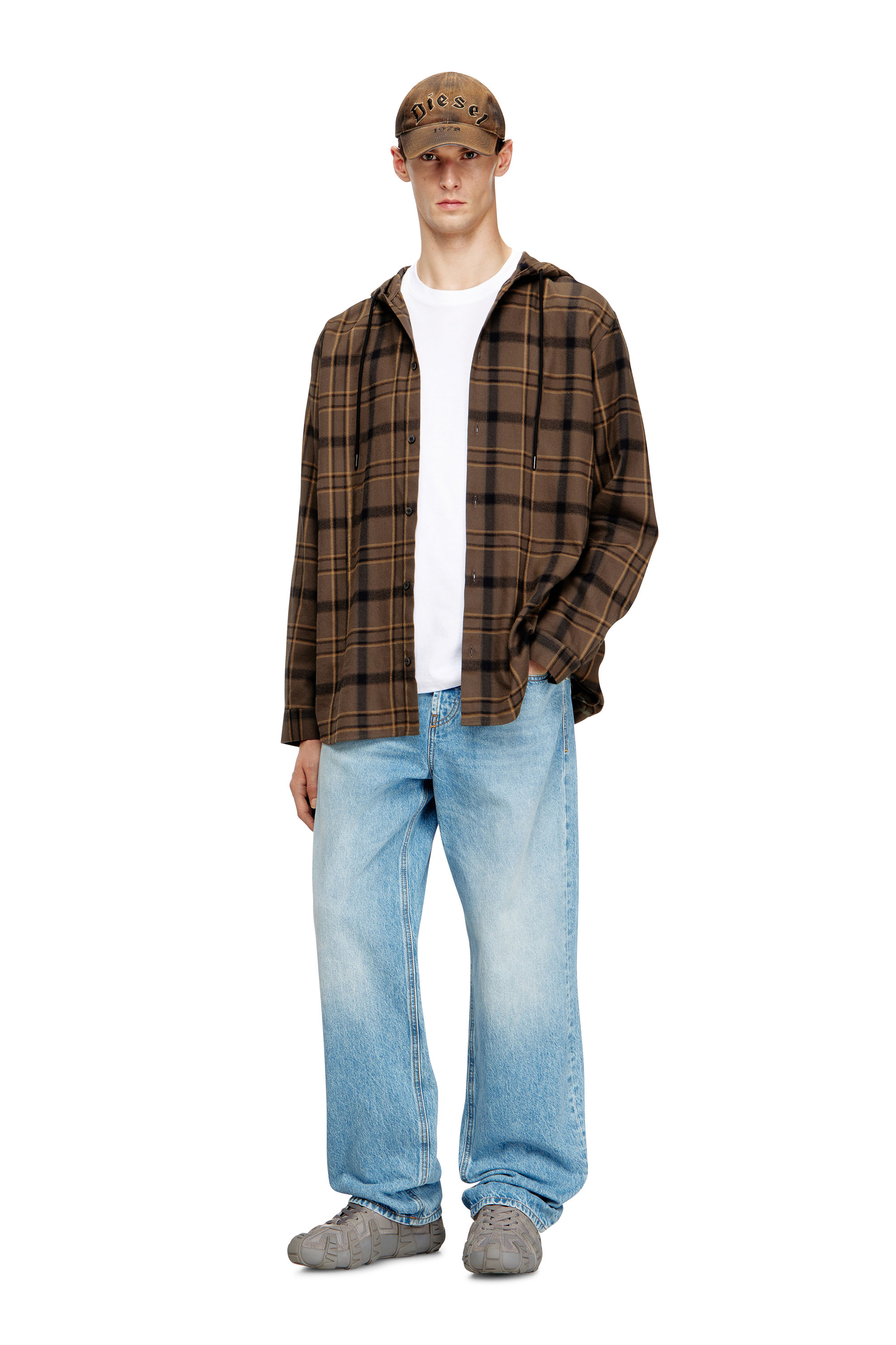 Diesel - T-ADJUST-V5, T-shirt en coton classique avec impression en relief Homme in Blanc - 2