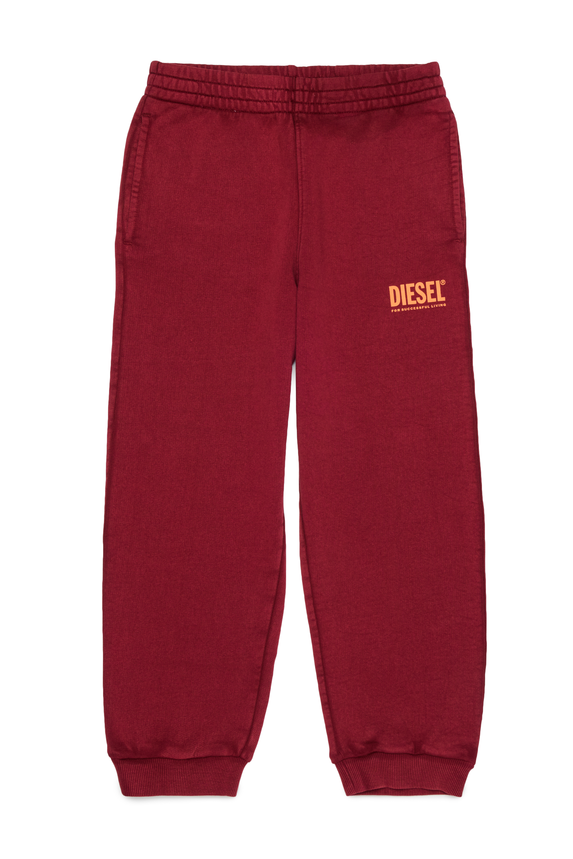 Diesel - PTISEL, Pantalon de surv&ecirc;tement en coton avec logo imprim&eacute; Homme in Rouge - 1