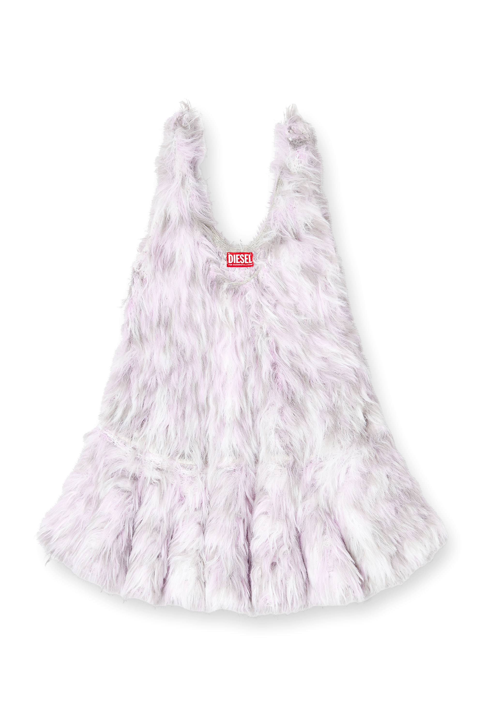 Diesel - M-ASTRID, Robe mini en maille jacquard duveteuse Femme in Blanc - 3