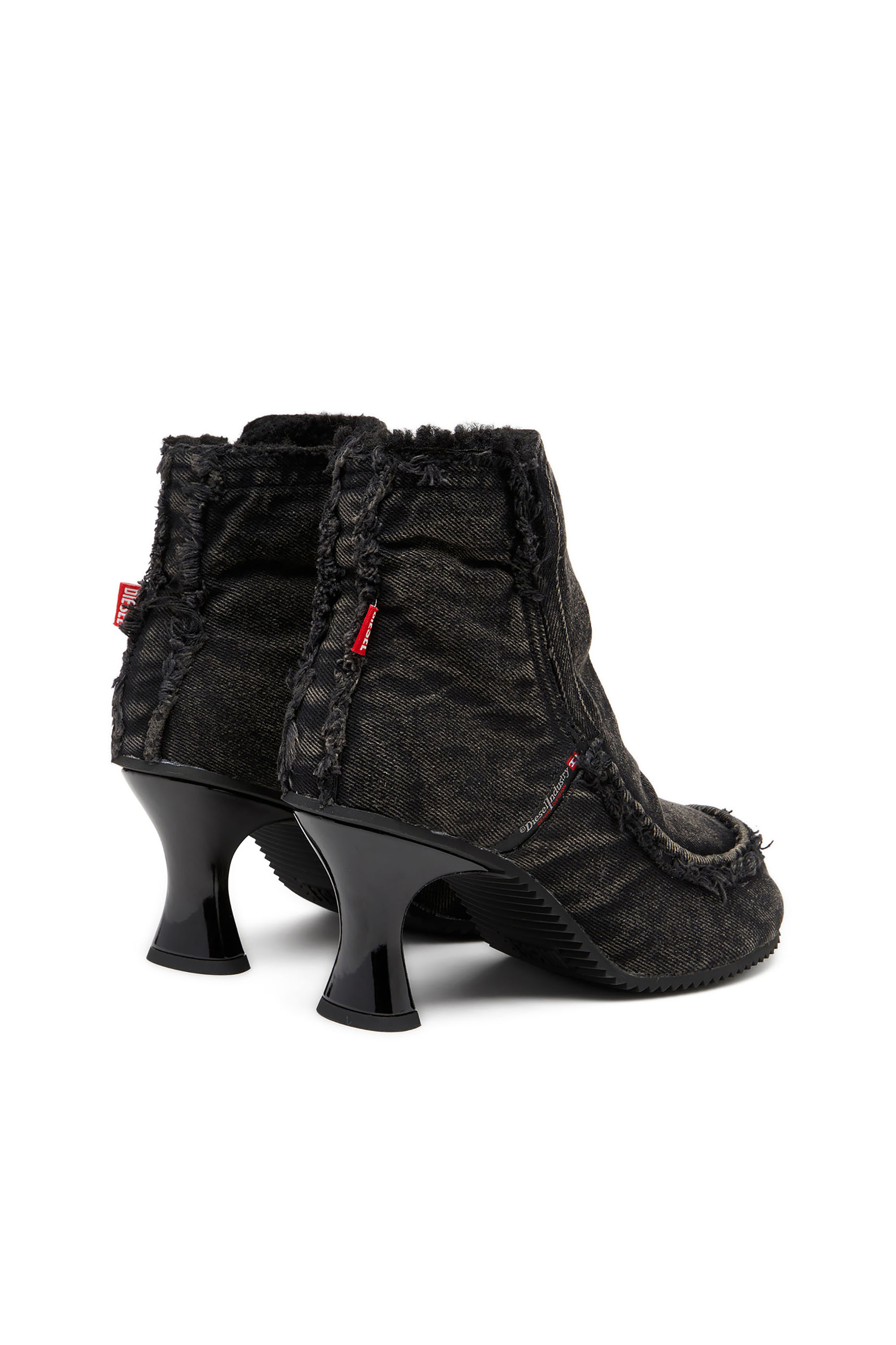 Diesel - D-WOODSTOCK HEEL AB, D-Woodstock - Bottes en denim à talon Femme in Noir - 4
