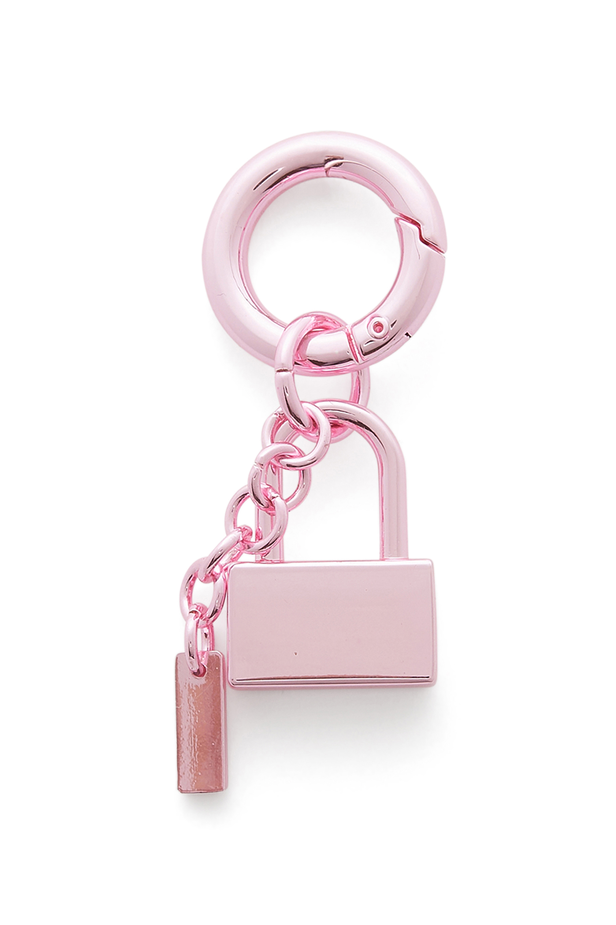 Diesel - CHARM-LOCK, Porte-cl&eacute;s en m&eacute;tal avec motif cadenas Mixte in Rose - 2