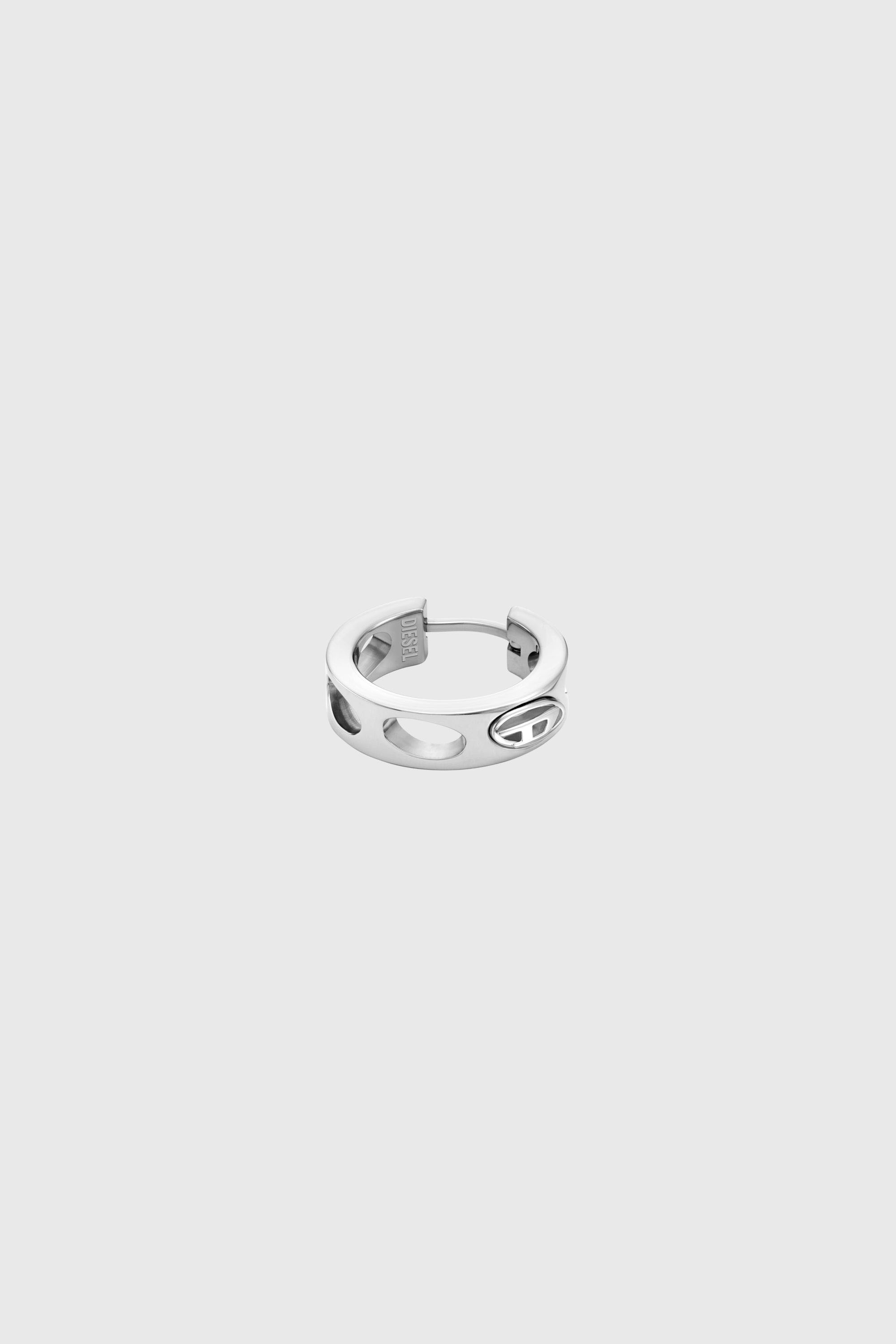 Diesel - DX166440 JEWELLERY, Boucle d'oreille cr&eacute;ole en acier inoxydable Mixte in Gris argent&eacute; - 3