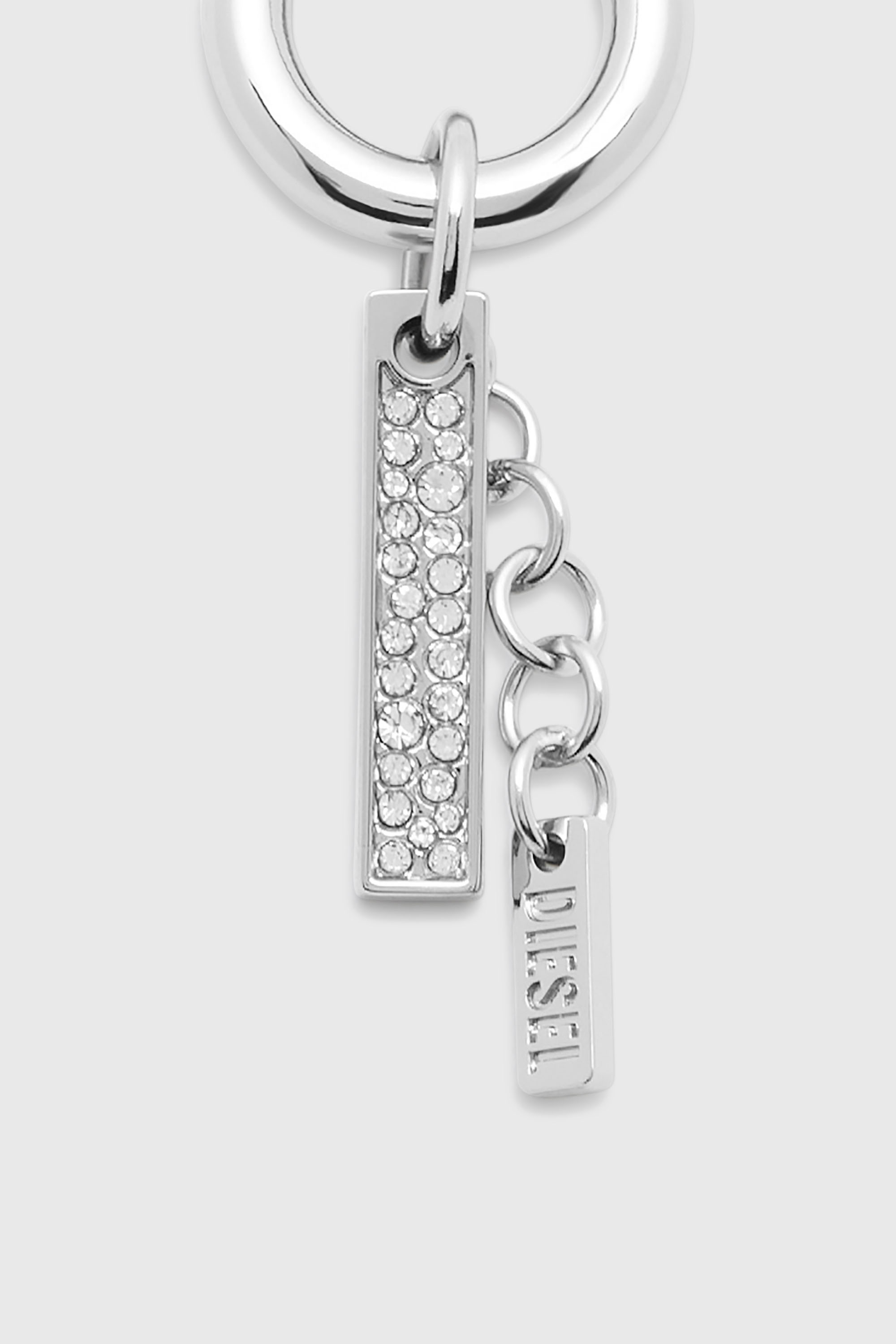 Diesel - CHARM-I, Charm en m&eacute;tal avec pendentif en strass Mixte in Gris argent&eacute; - 2