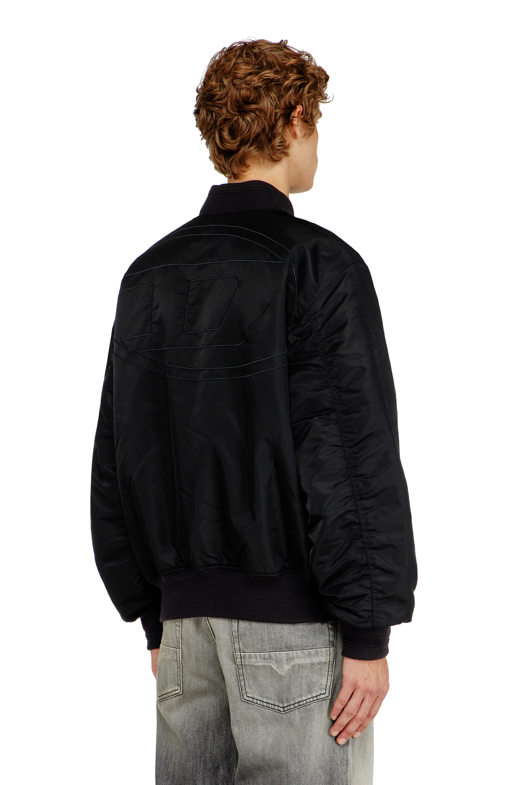 Diesel - W-TYPE-D1, Blouson aviateur rembourr&eacute; avec broderie Oval D Homme in Noir - 4