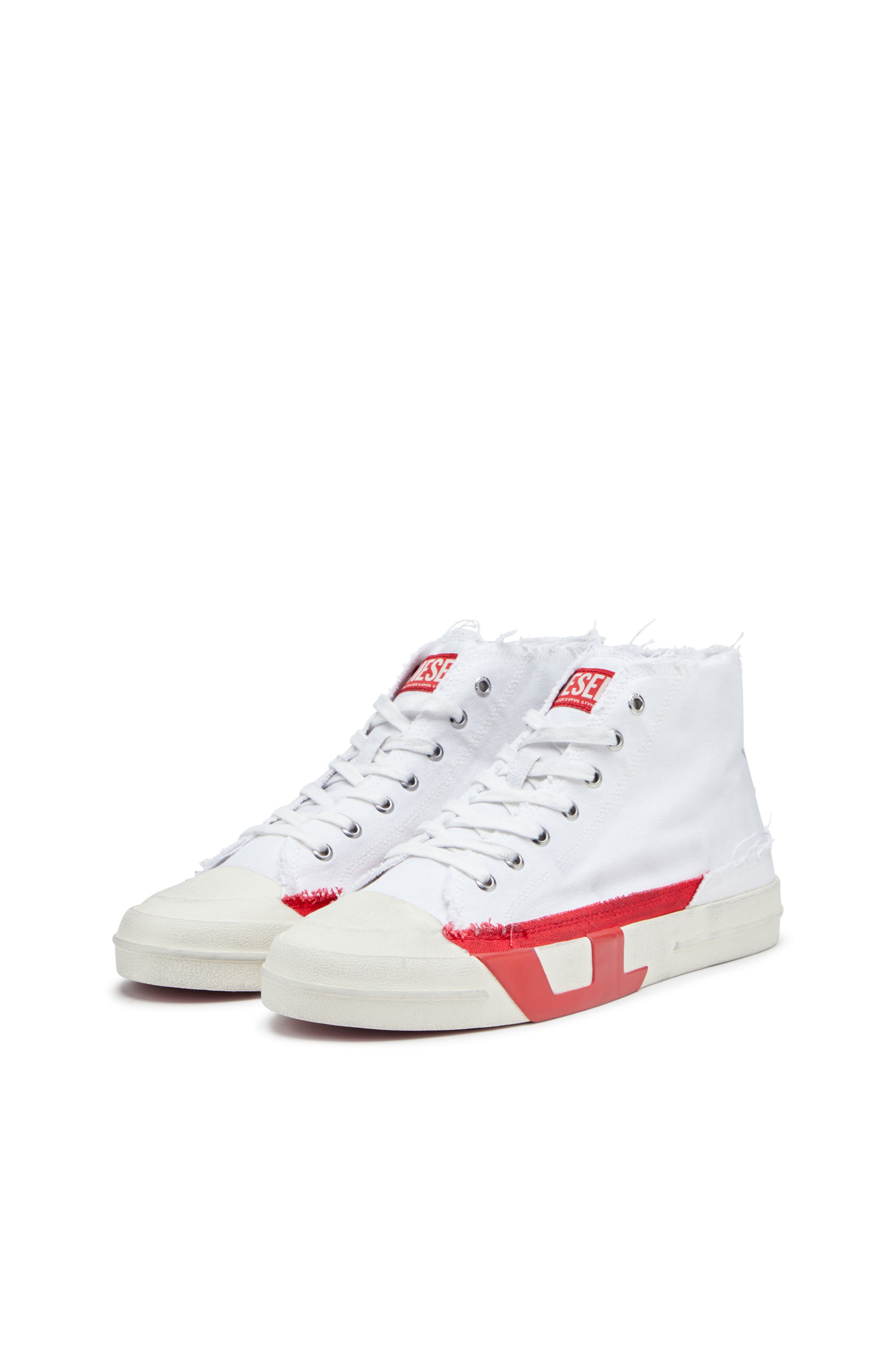 Diesel - S-D-VERSE MID, S-D-Verse-Sneakers montantes en toile à effet sali Homme in Polychrome - 8