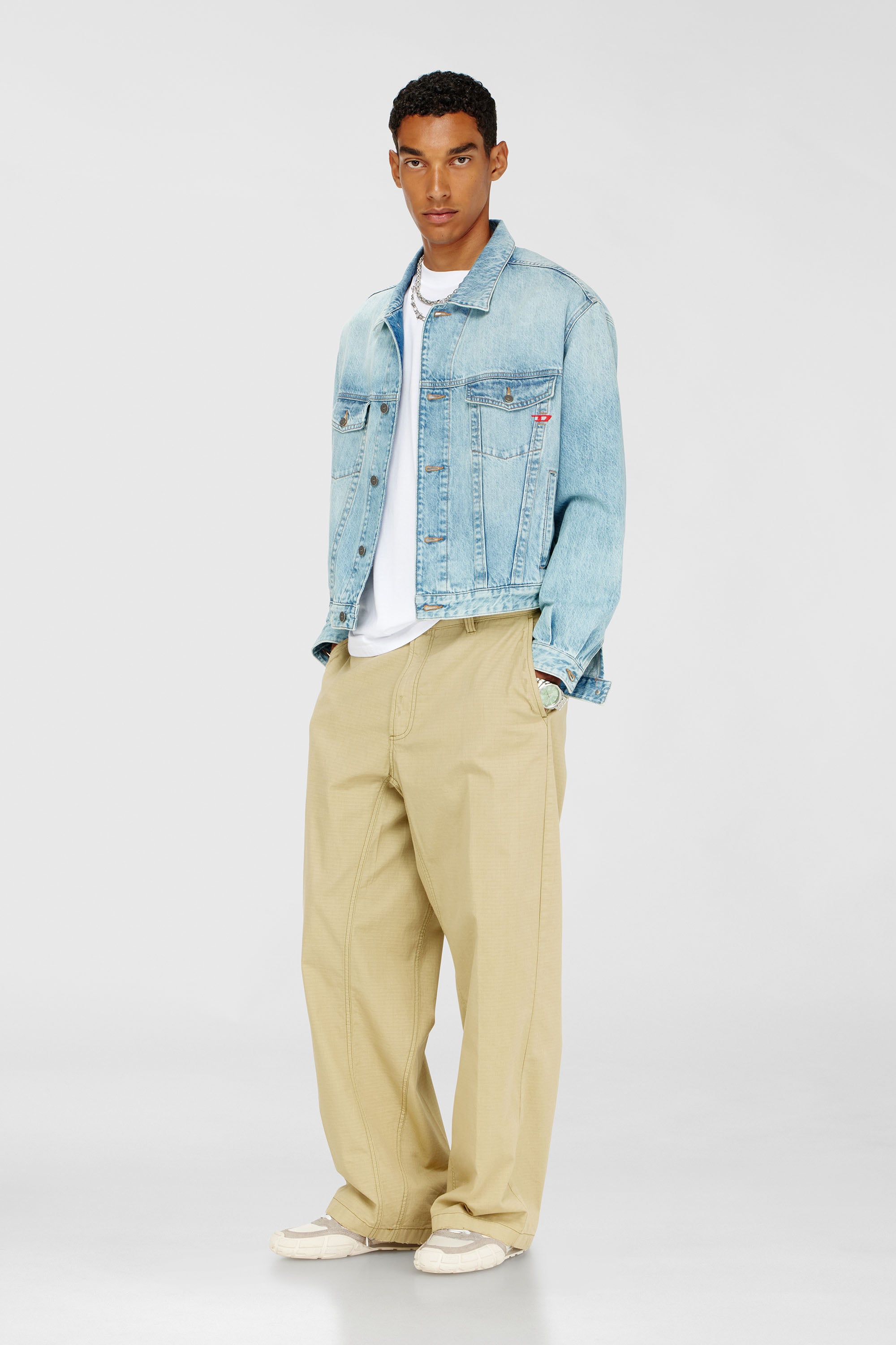 Diesel - T-BOXT-BISK, T-shirt en coton avec imprim&eacute; Diesel Biscotto Homme in Blanc - 2