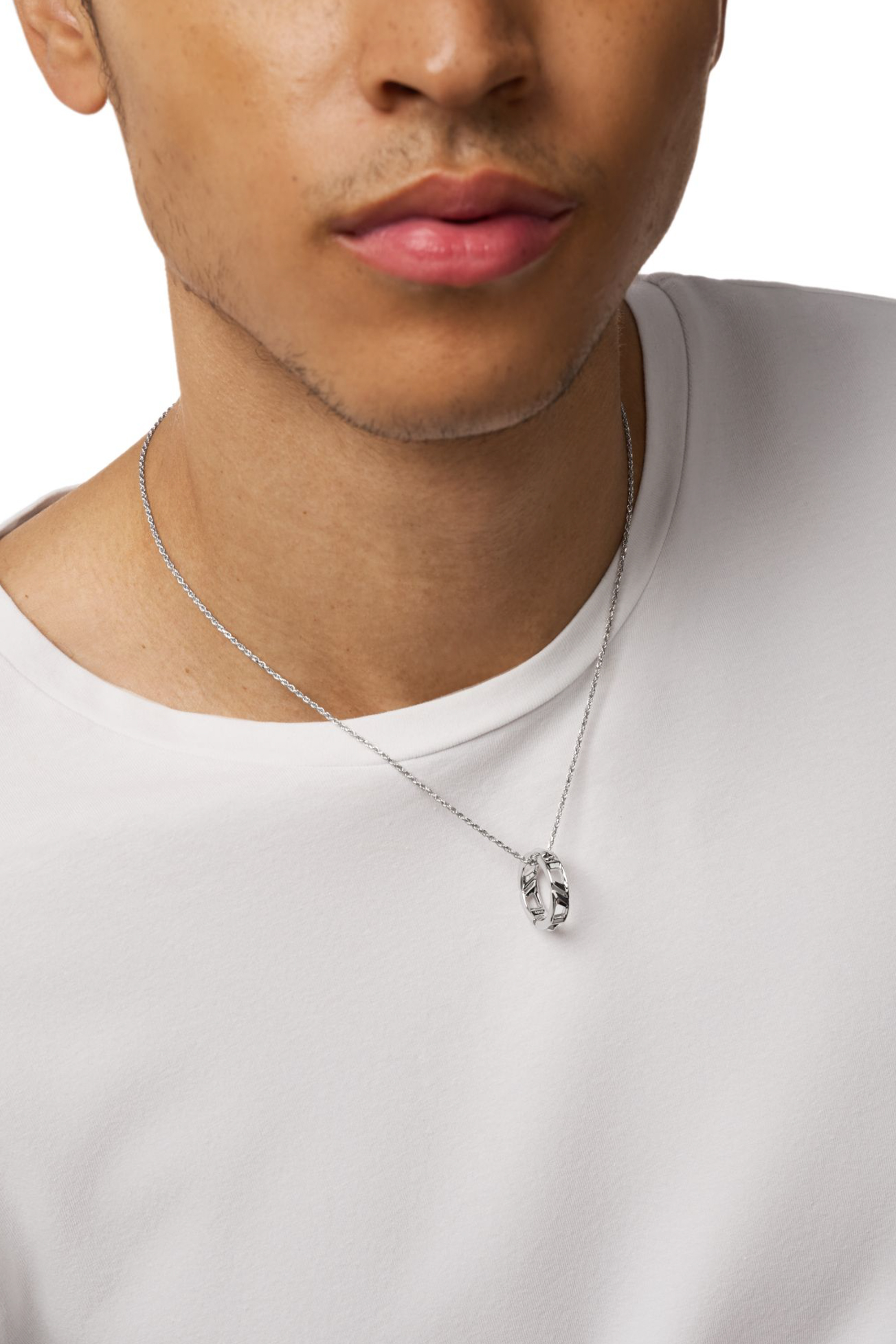Diesel - DL1367040 STERLING SILVER JEWEL, Collier pendentif en argent sterling Mixte in Gris argenté - 4