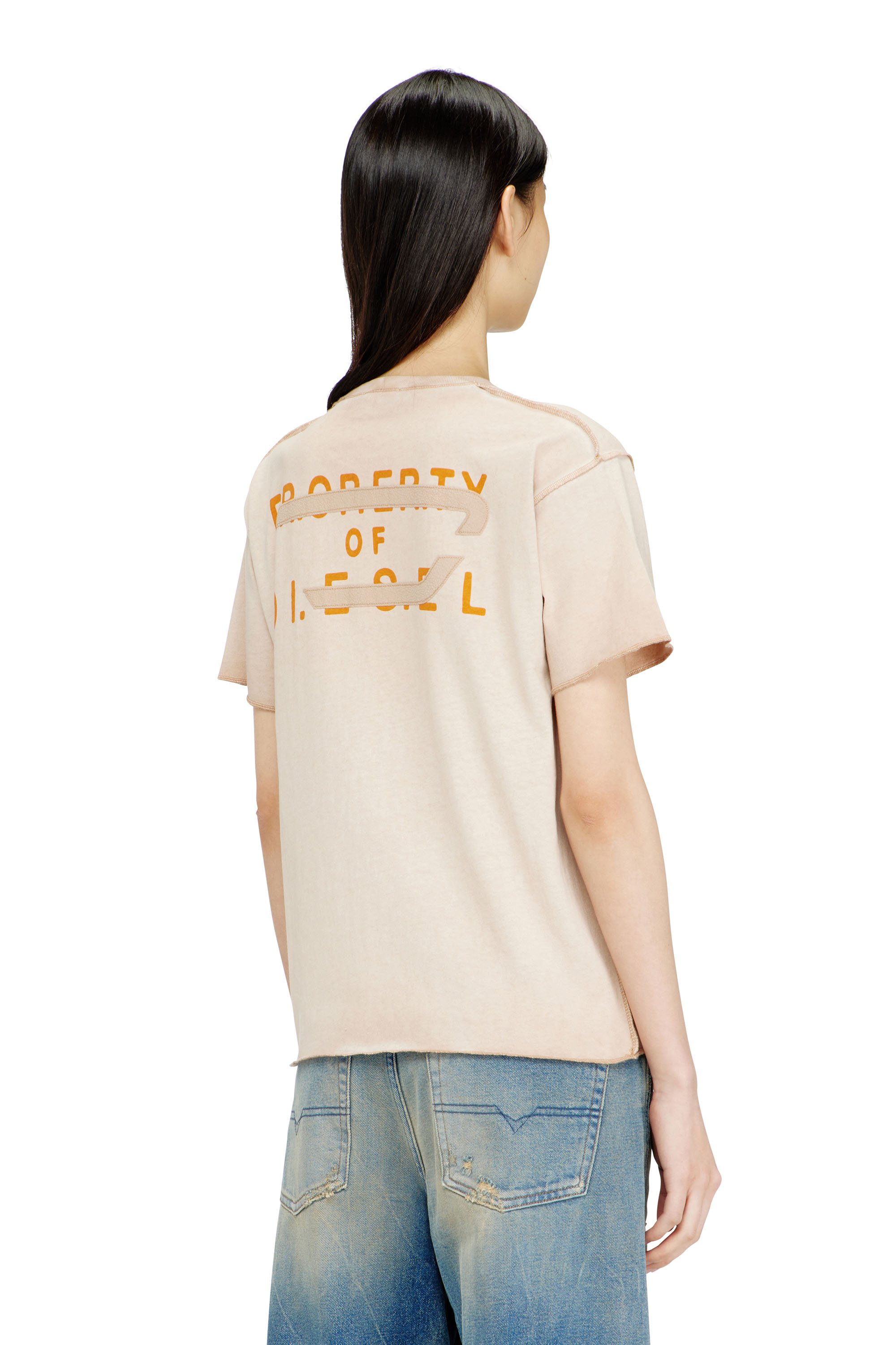 Diesel - T-ILY, T-shirt en coton classique avec appliqu&eacute; D Femme in ToBeDefined - 4