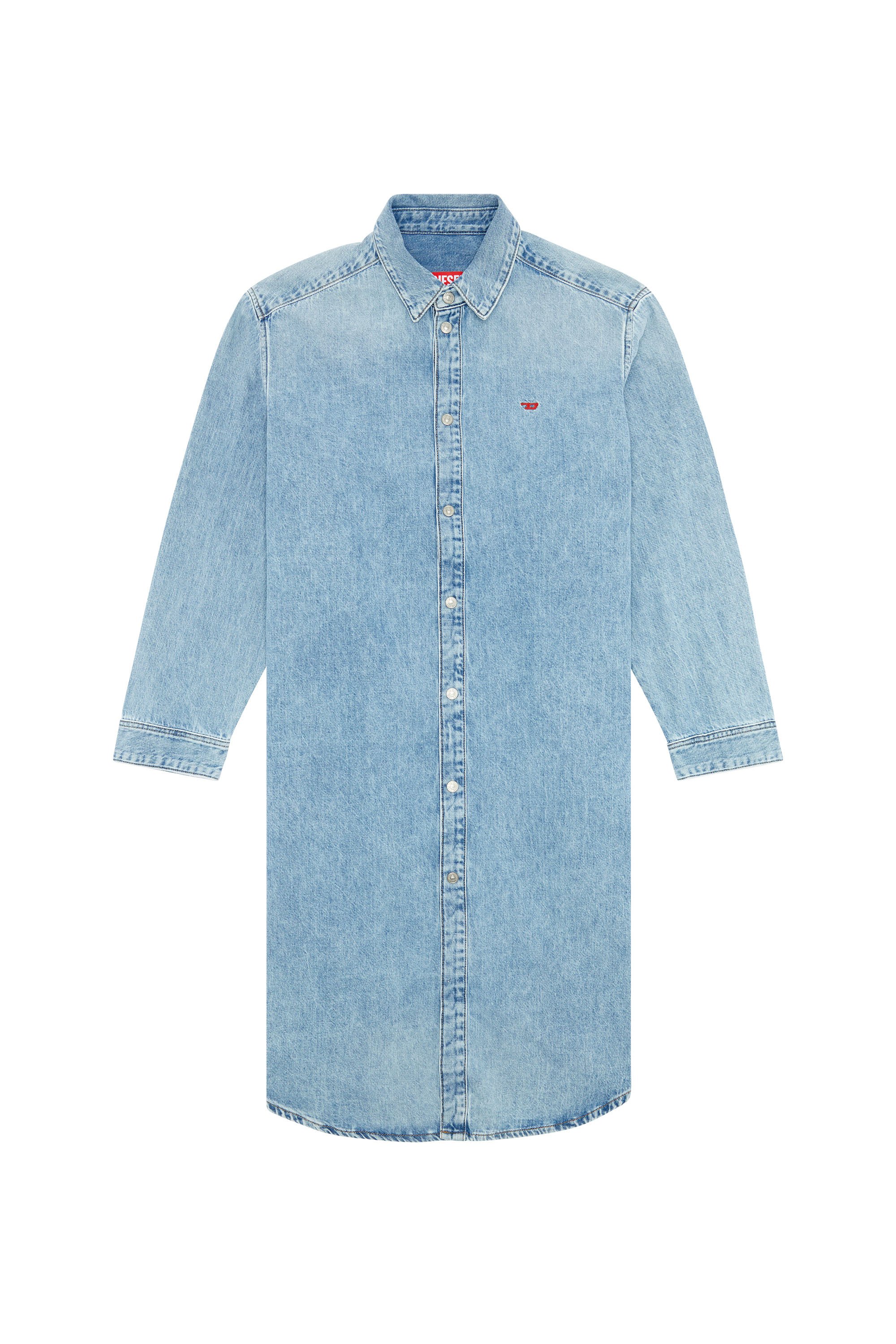 Diesel - DE-DALIS, Robe chemise en denim Femme in Bleu - 2