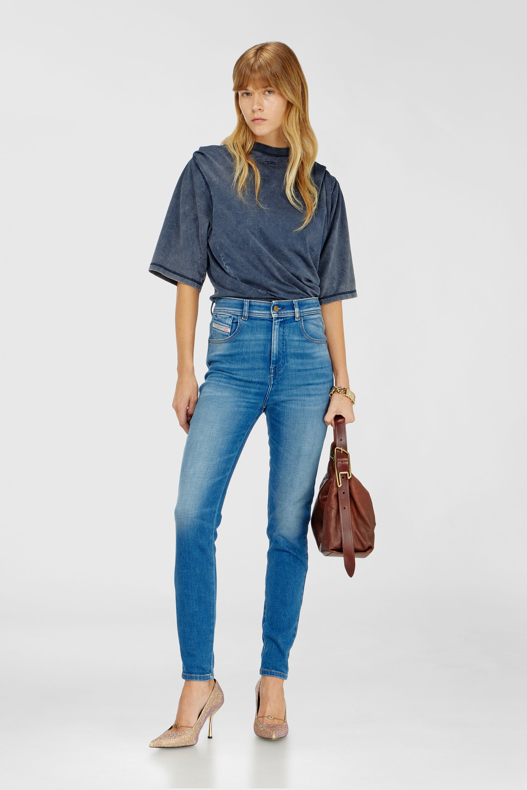 Diesel - Skinny Jeans 1984 Slandy-High 09Q79 Femme, Bleu moyen - Image 3
