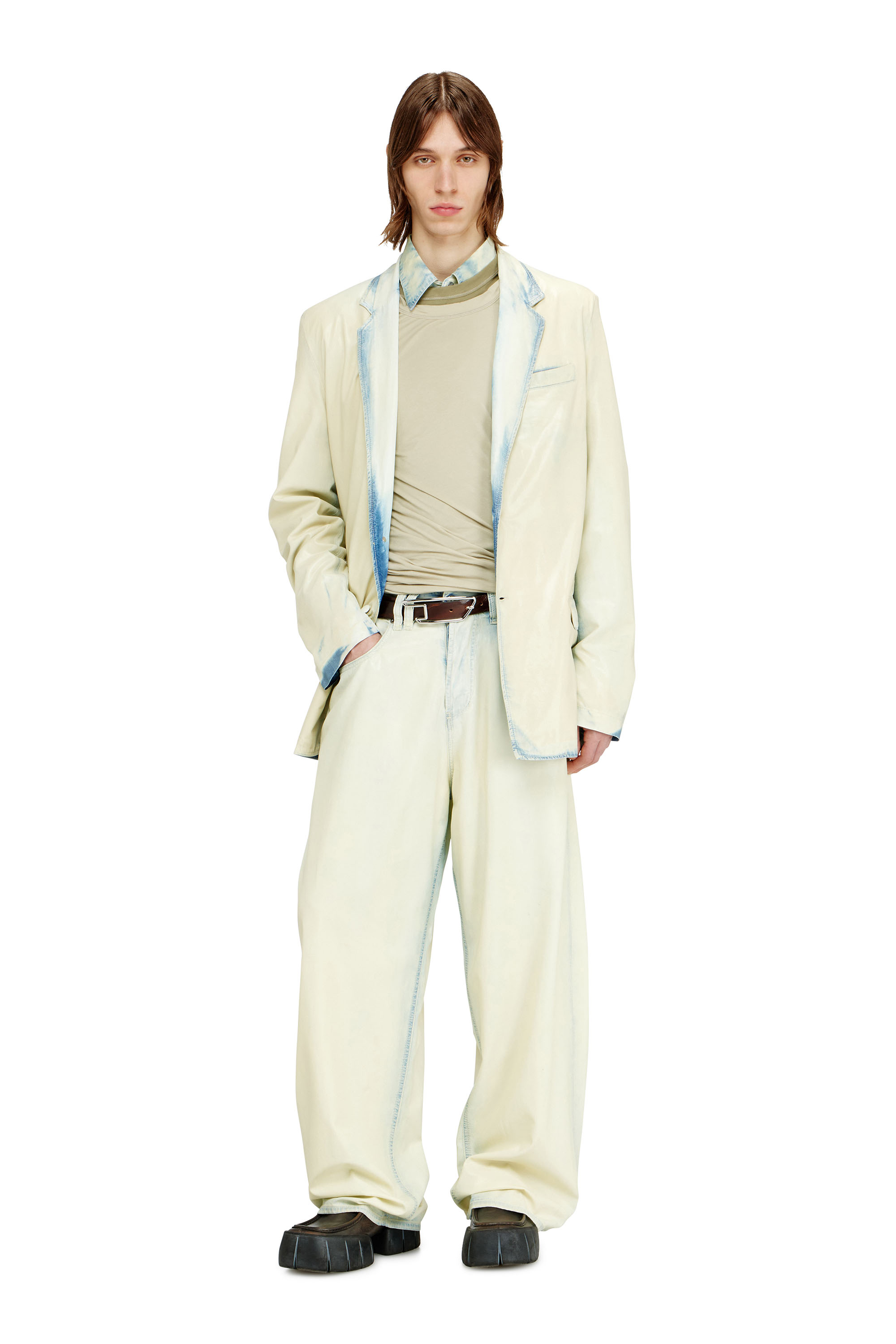 Diesel - D-NIVALE-FSI, Blazer en denim X-Ray bleach fluide Homme in ToBeDefined - 2