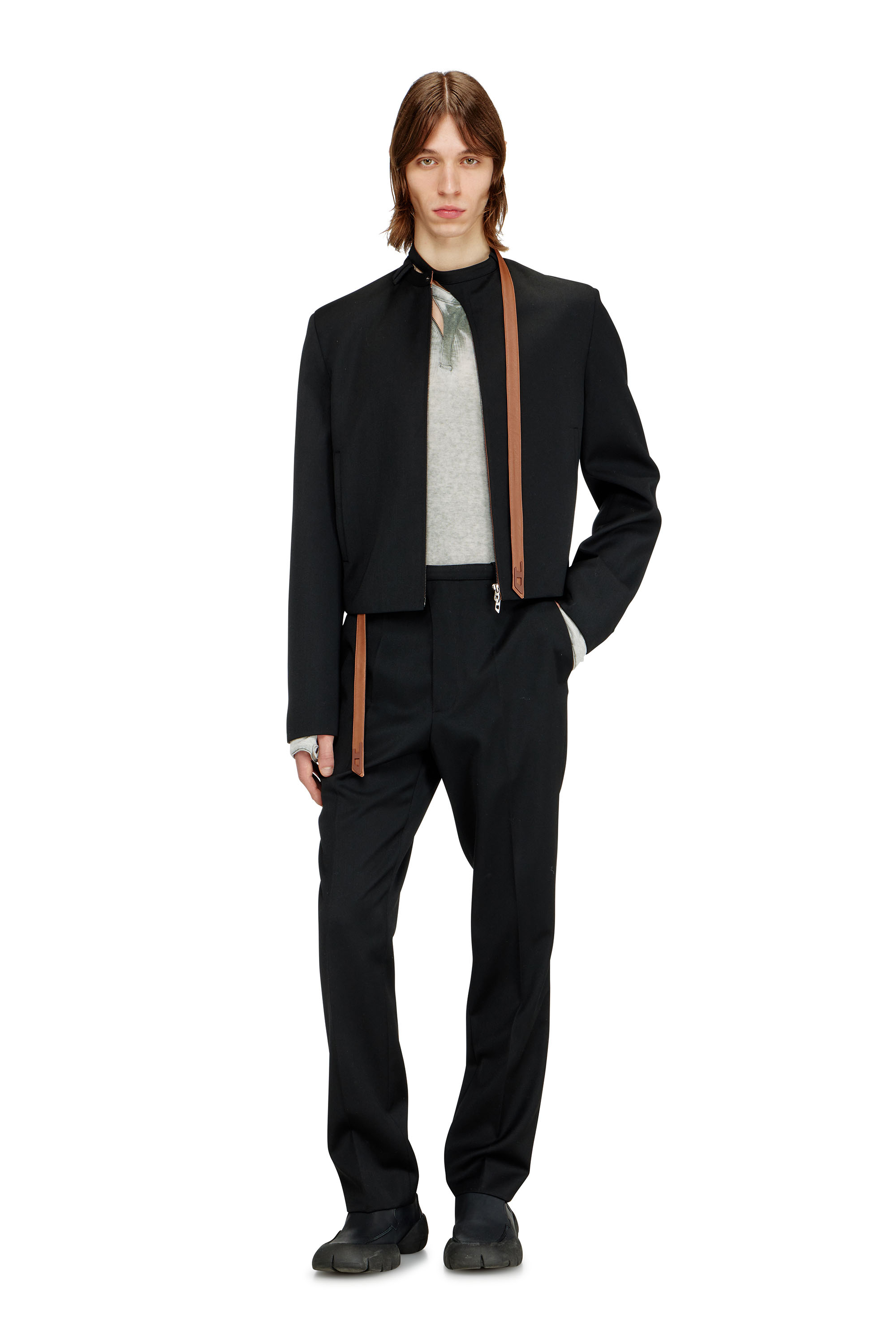 Diesel - J-NURIEL-A, Veste tailleur avec sangle biker au col Homme in ToBeDefined - 2